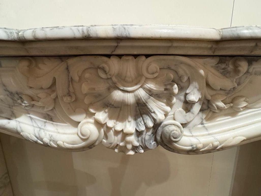 19th Century French Louis XV Marble Mantle For Sale