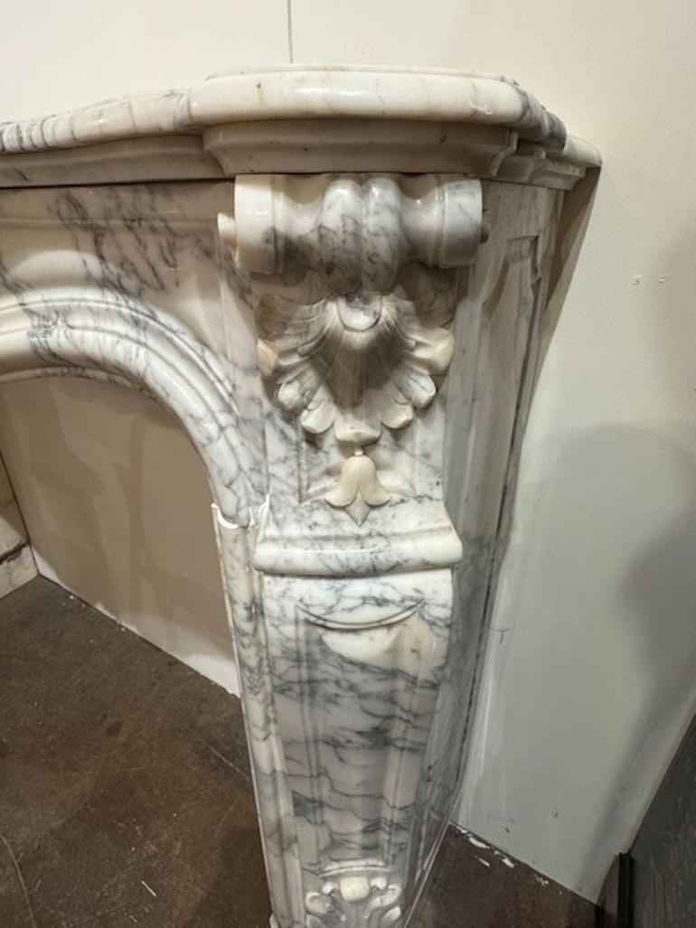 French Louis XV Marble Mantle For Sale 1