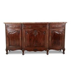 French Louis XV Marble-Top Buffet Sideboard