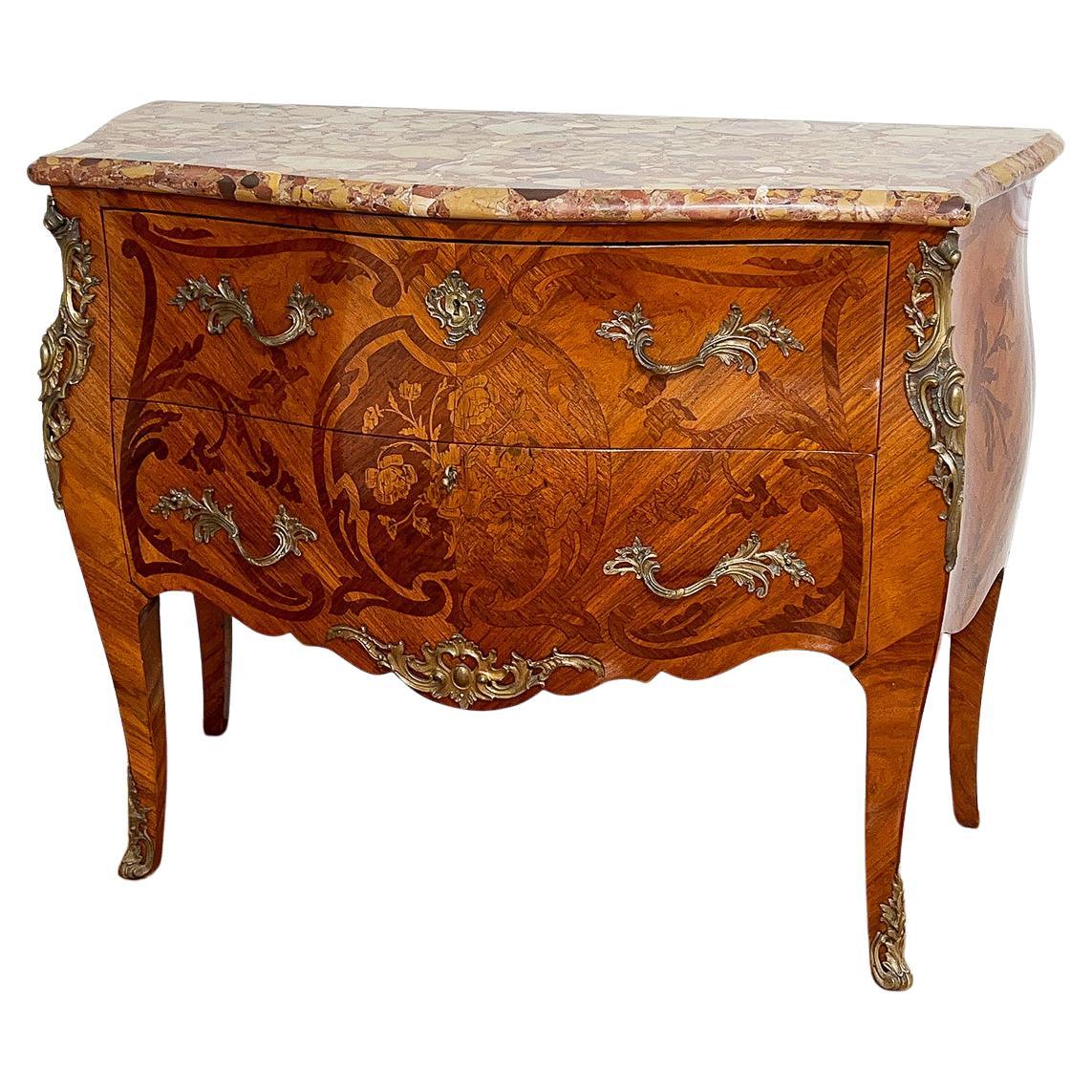 French Louis XV Marble Top Commode