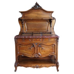 French Louis XV Marble Top Vaisselier 
