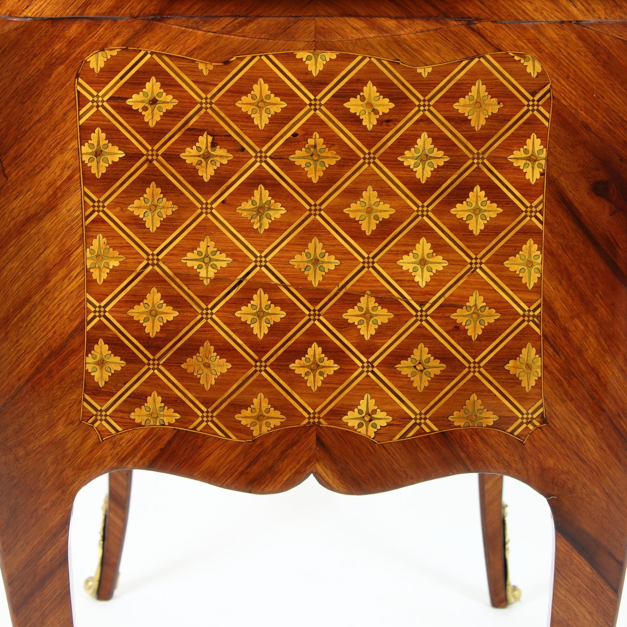 French Louis XV Marquetry Dressing Table Perruquiere, Manner of Pierre Roussel 5