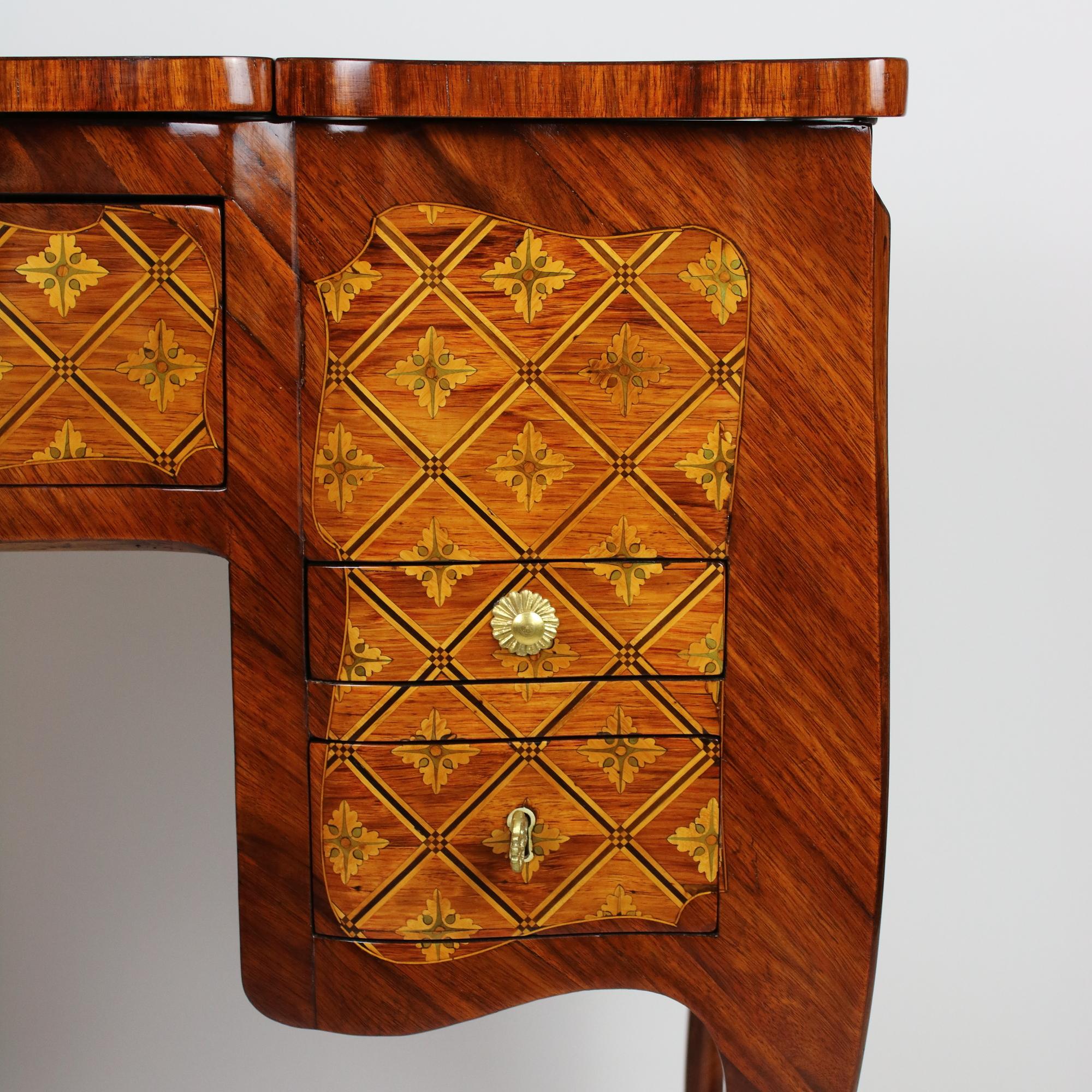 French Louis XV Marquetry Dressing Table Perruquiere, Manner of Pierre Roussel 11