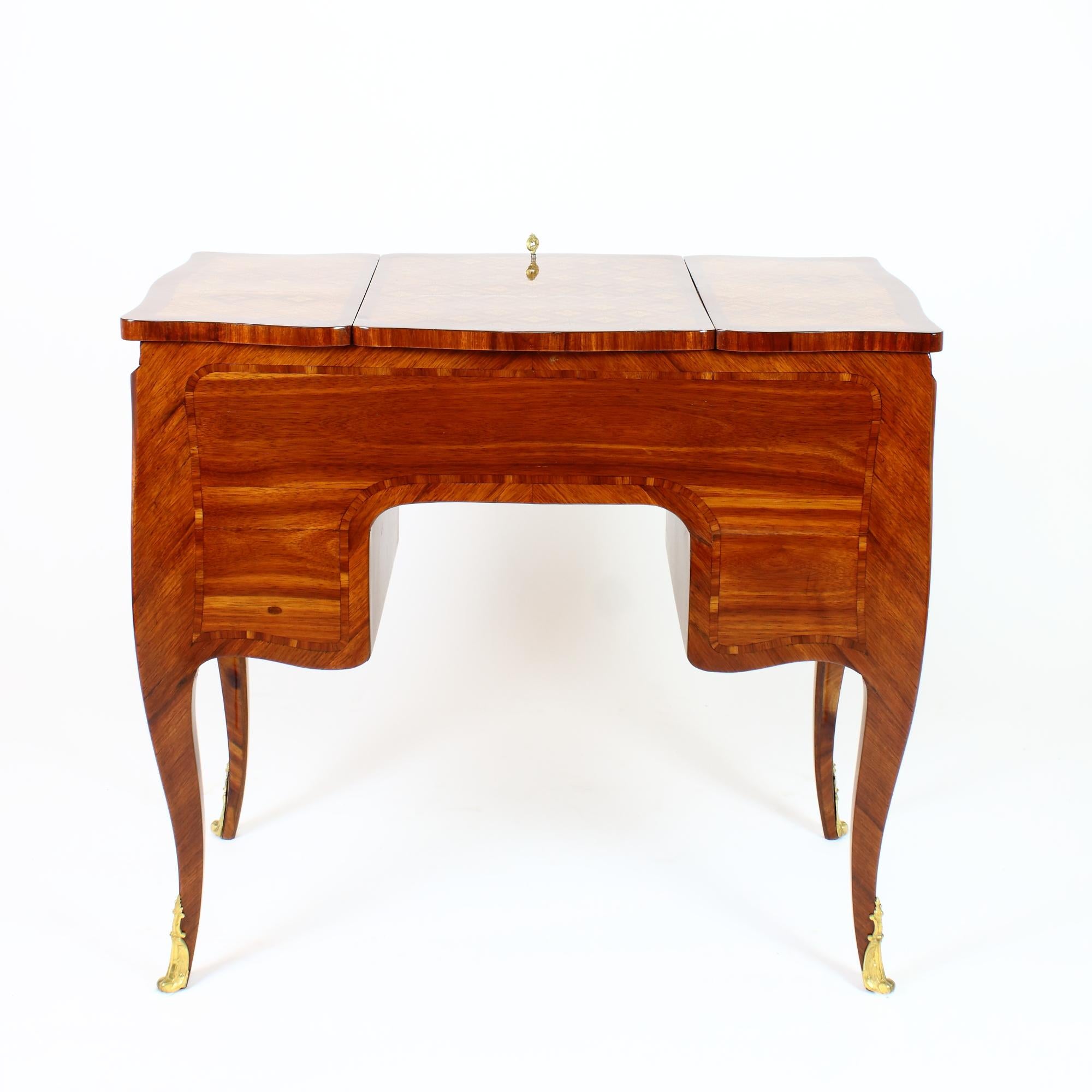 French Louis XV Marquetry Dressing Table Perruquiere, Manner of Pierre Roussel 3