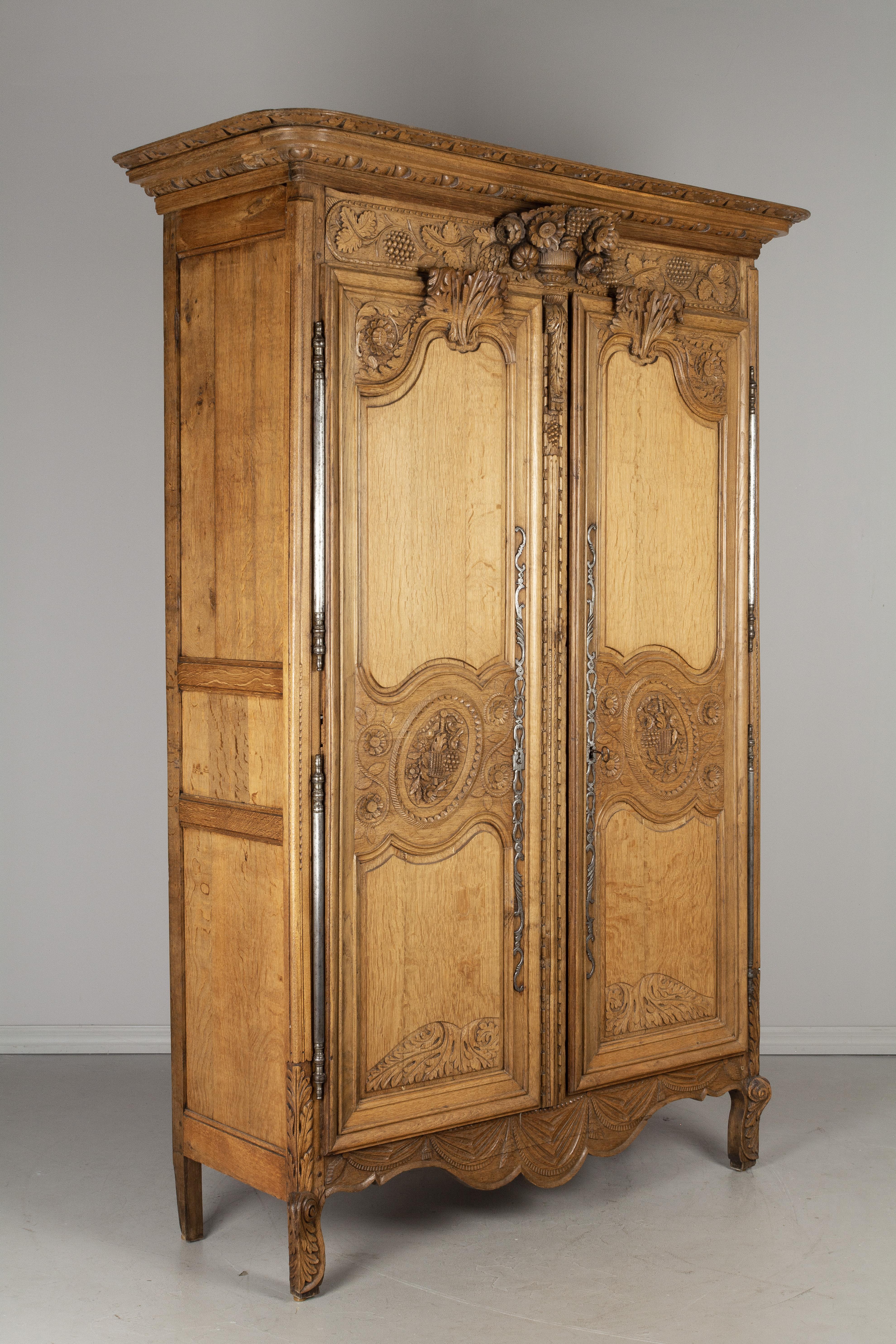 19th Century French Louis XV Normandy Bridal Armoire