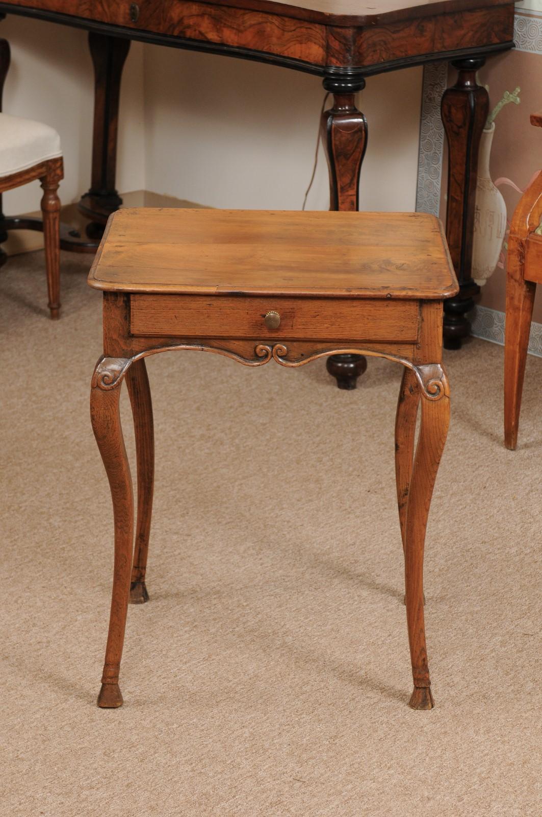 French Louis XV Oak and Fruitwood Side Table, Mid-18th Century 5