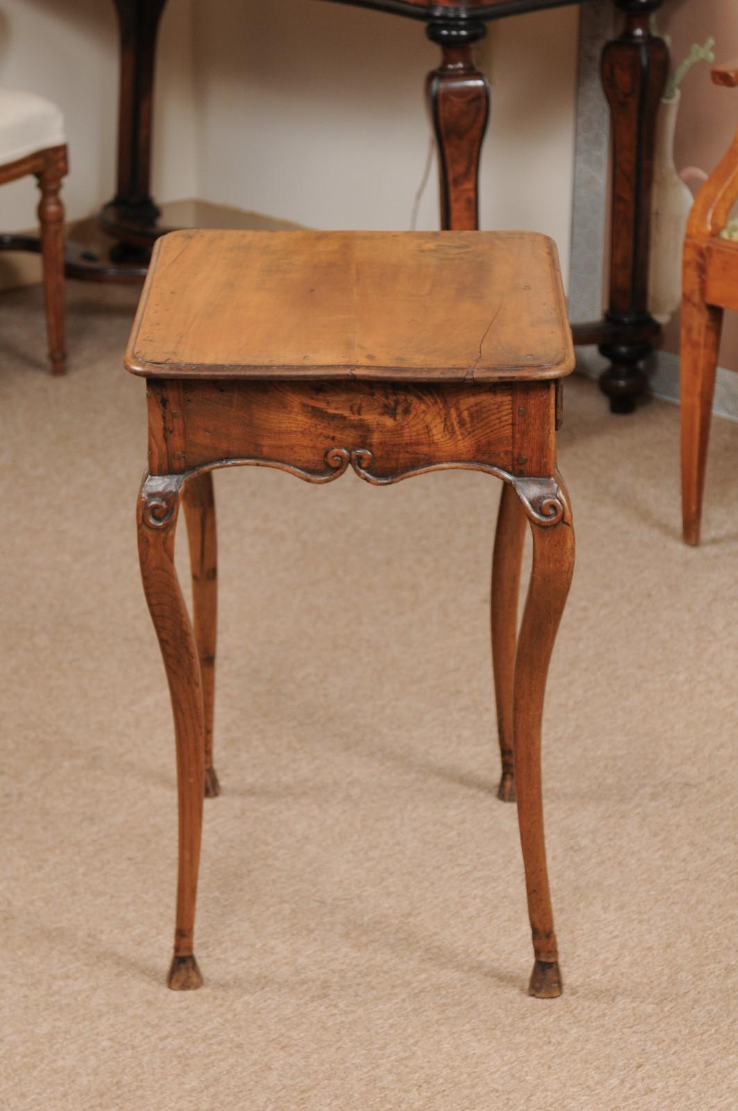 French Louis XV Oak and Fruitwood Side Table, Mid-18th Century 1