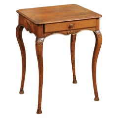 French Louis XV Oak and Fruitwood Side Table, Mid-18th Century
