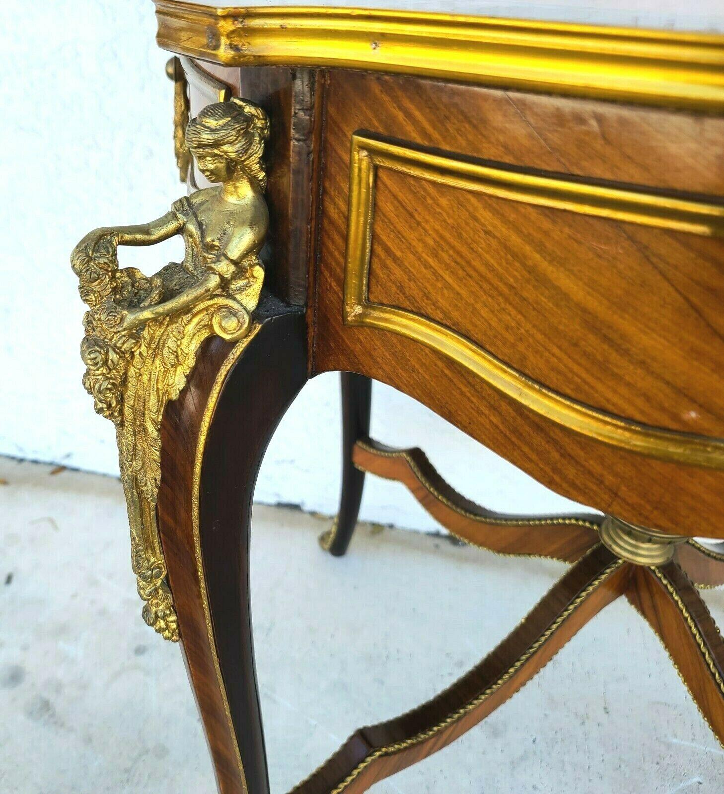 French Louis XV Ormolu & Marquetry Occasional Accent Table 5