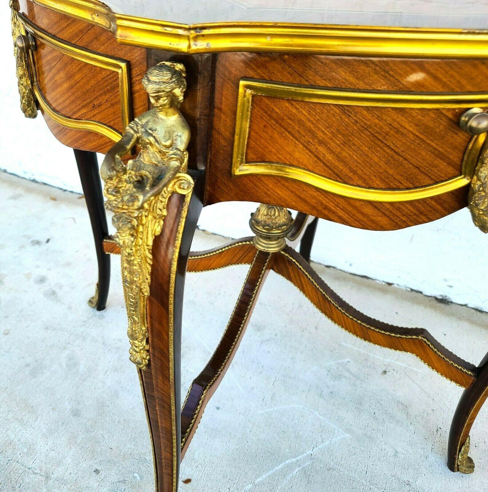20th Century French Louis XV Ormolu & Marquetry Occasional Accent Table