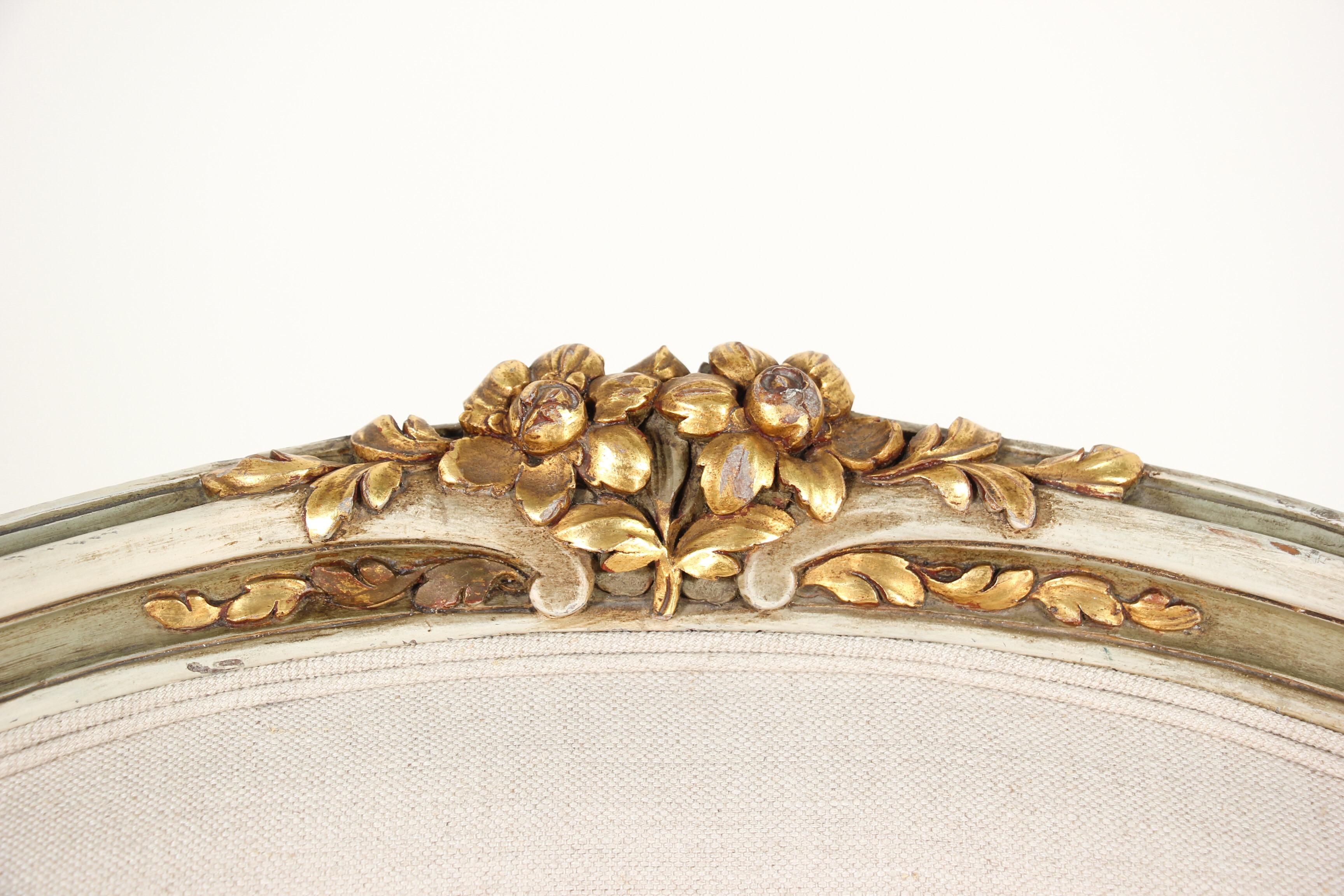 Louis XV Style Painted And Parcel-Gilt Chaise Lounge 1