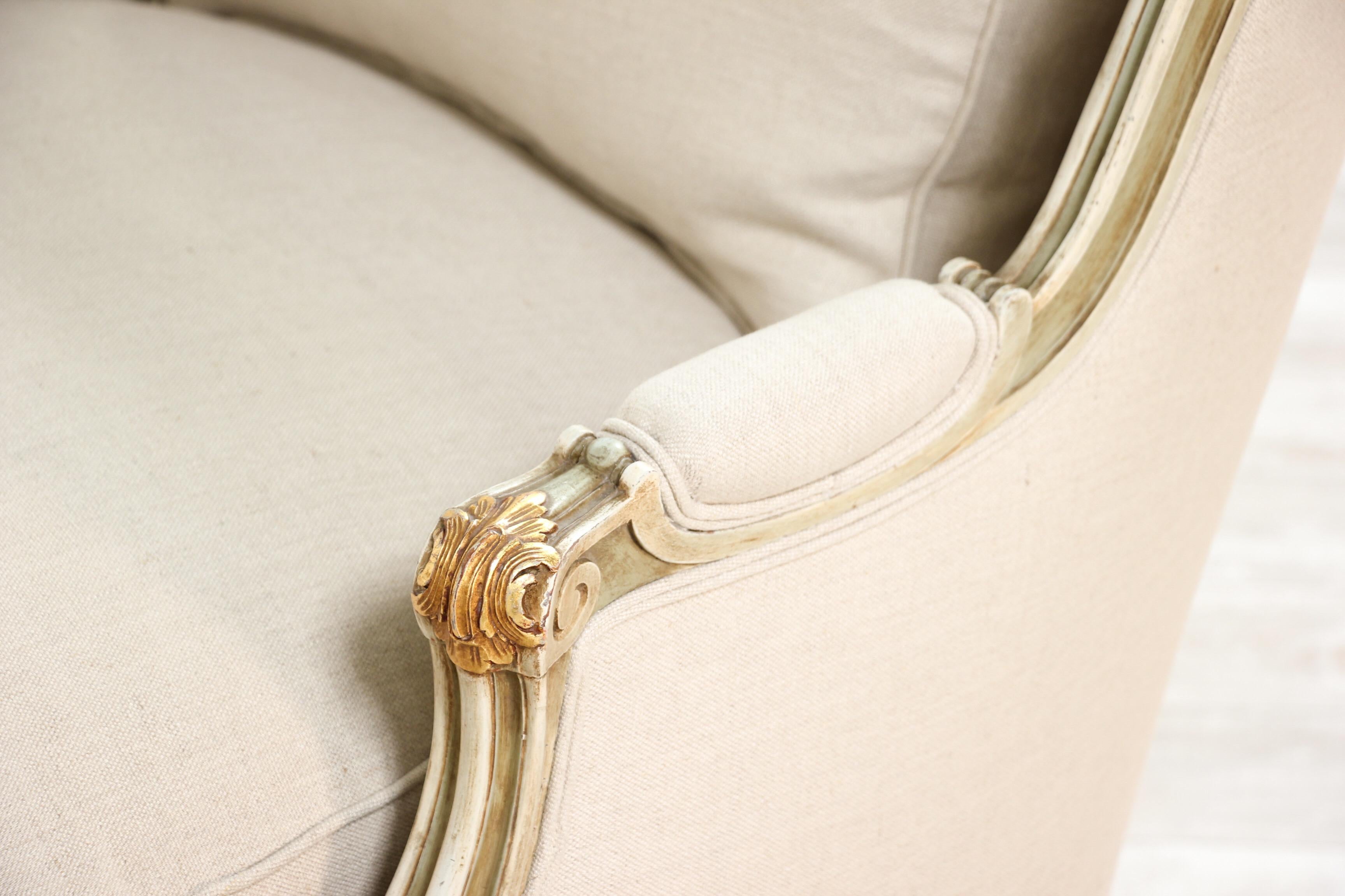 Louis XV Style Painted And Parcel-Gilt Chaise Lounge 7