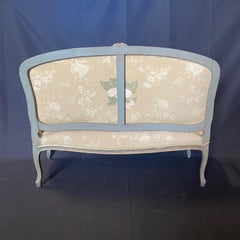 French Louis XV Painted Sofa and Two Fauteuils Parlor Set