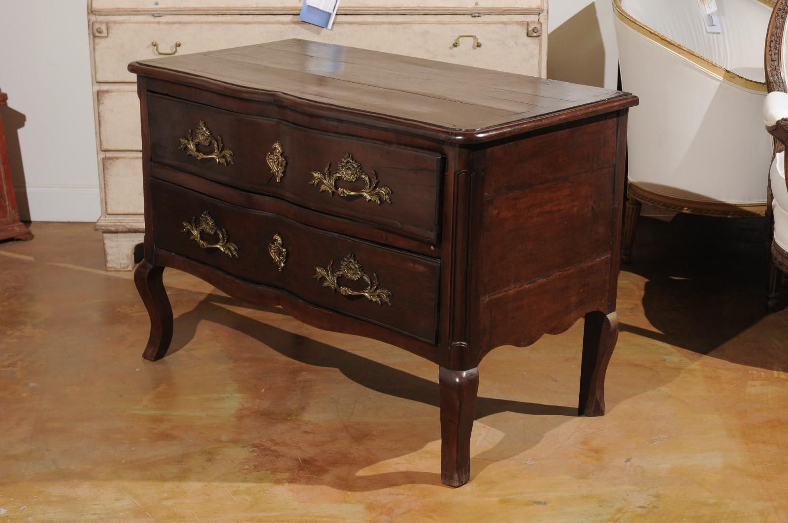 French Louis XV Period 1740s Cévenole Fruitwood Commode with Bronze Hardware 11