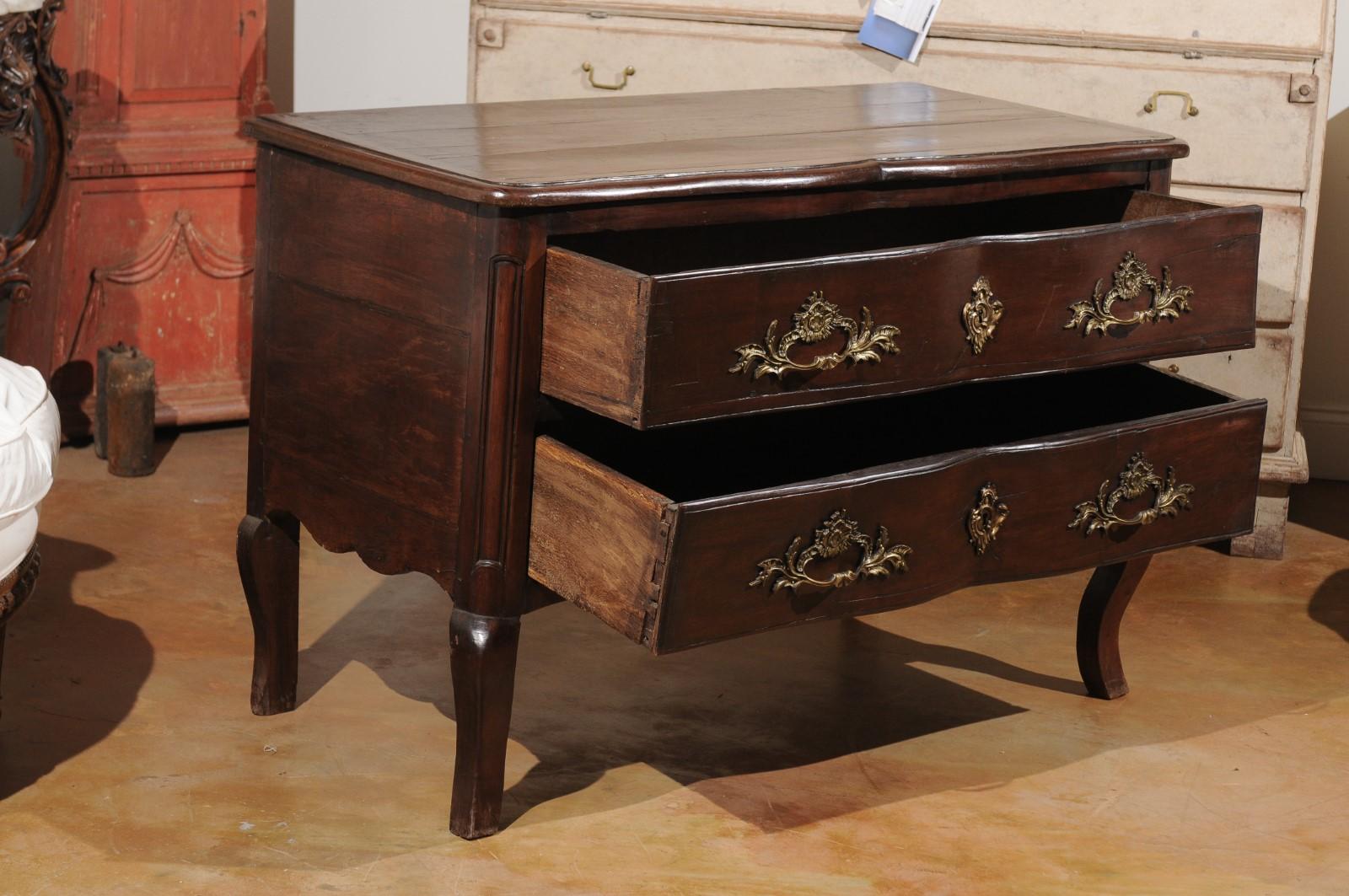 French Louis XV Period 1740s Cévenole Fruitwood Commode with Bronze Hardware 4