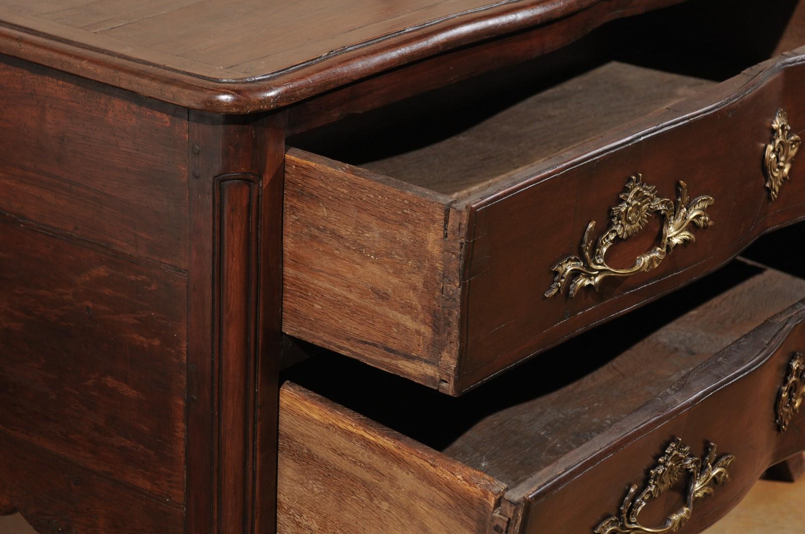 French Louis XV Period 1740s Cévenole Fruitwood Commode with Bronze Hardware 5