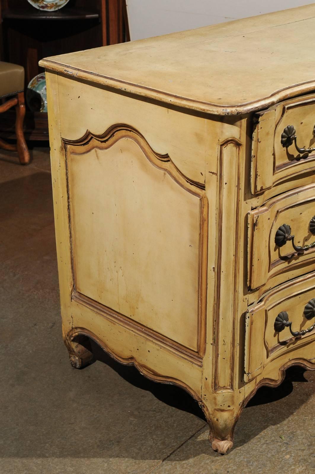 French Louis XV Period 1740s Commode en Arbalète with Original Painted Finish 1