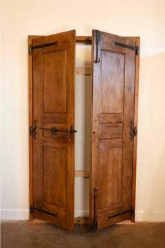 French Louis XV Period 1750s Walnut Communication Doors with Iron Hardware