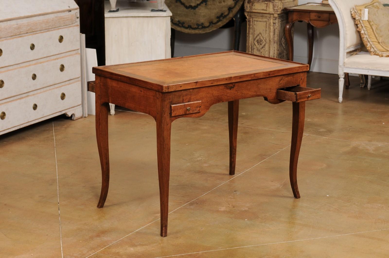French Louis XV Period 1770s Walnut Tric Trac Game Table with Removable Top In Good Condition In Atlanta, GA