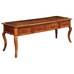 French Louis XV Period 18th Century Cherry Sofa Table with Later Added Drawers