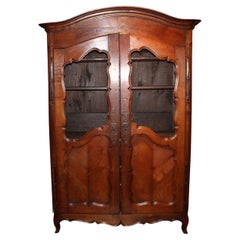 Antique French Louis XV Period Armoire in Cherry, 18th Century