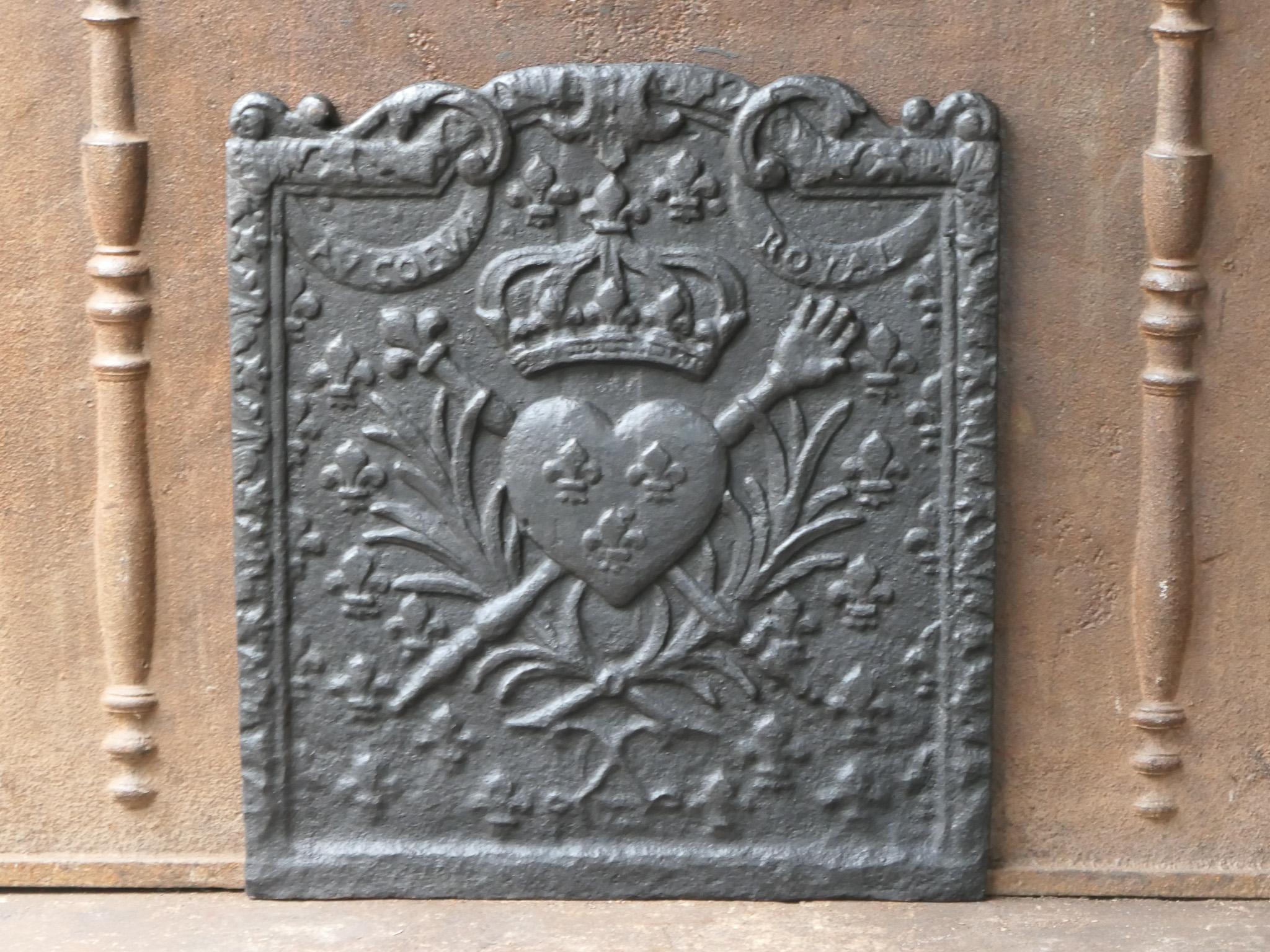 French Louis XV Period 'Arms of France' Fireback / Backsplash, 18th Century In Good Condition For Sale In Amerongen, NL
