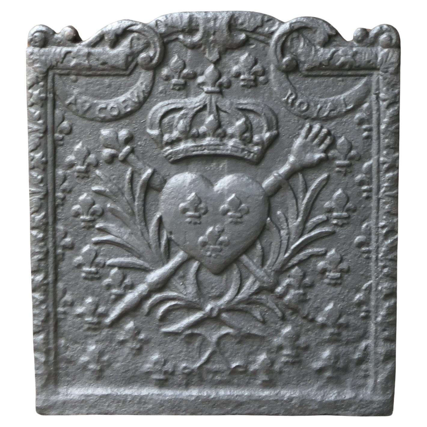 French Louis XV Period 'Arms of France' Fireback / Backsplash, 18th Century