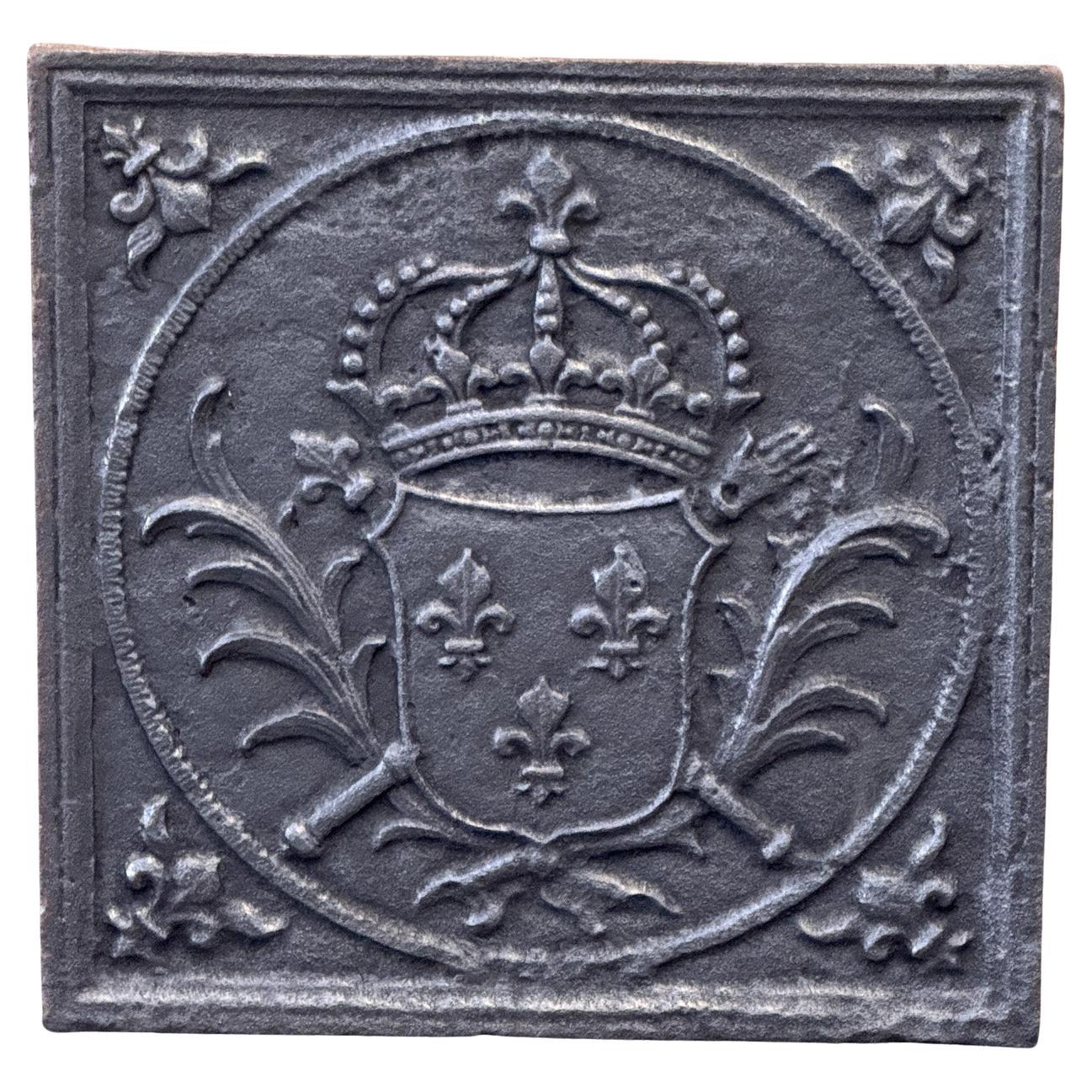 French Louis XV Period 'Arms of France' Fireback, 18th Century For Sale