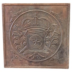 Antique French Louis XV Period 
Arms of France
 Fireback / Backsplash, 18th Century