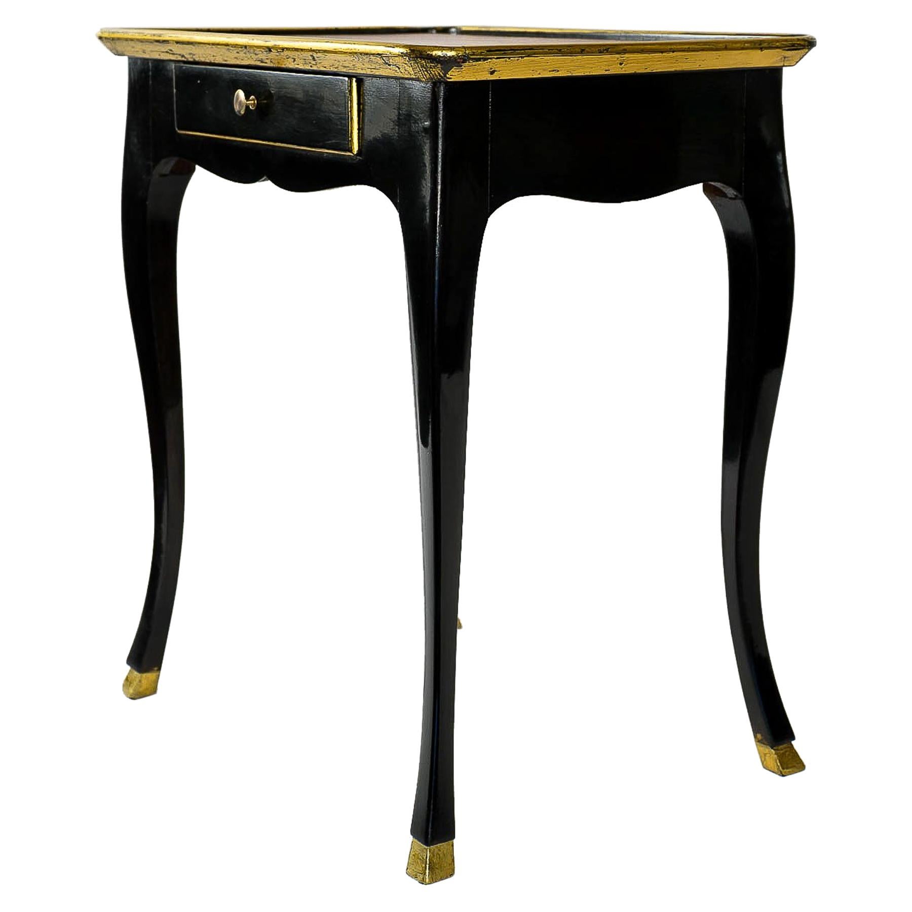 French Louis XV Period, Cabaret Table in Walnut Lacquered, circa 1740-1750