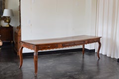 French, Louis XV Period, Carved Walnut 3-Drawer Kitchen/Center Table, mid 18thc