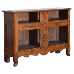 French Louis XV Period Carved Walnut Open Bookcase, Mid 18th Century