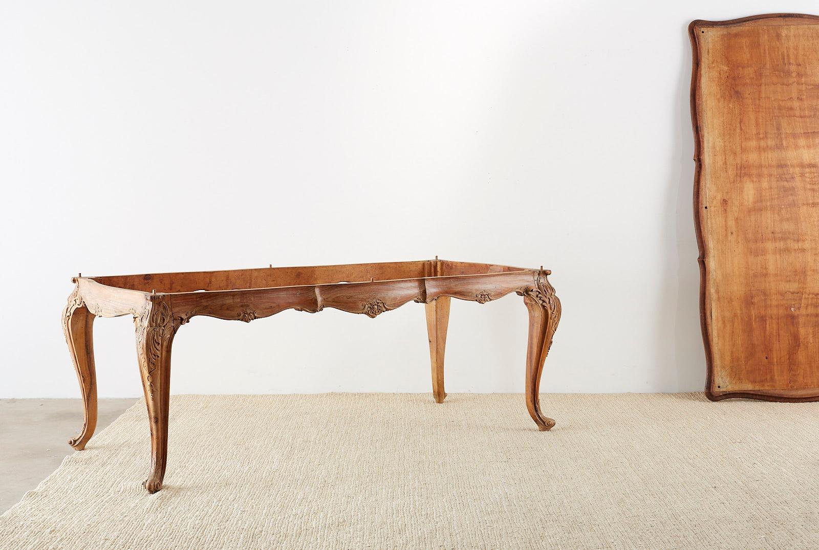 French Louis XV Period Circassian Walnut Burl Dining Table 2