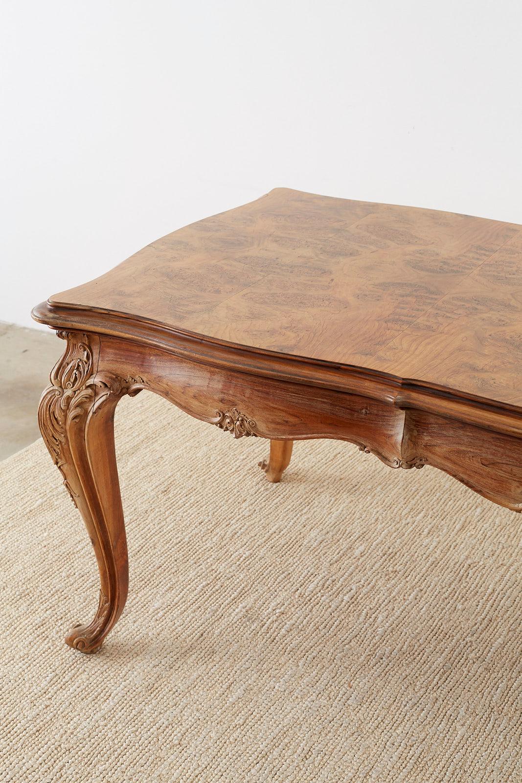 French Louis XV Period Circassian Walnut Burl Dining Table 5