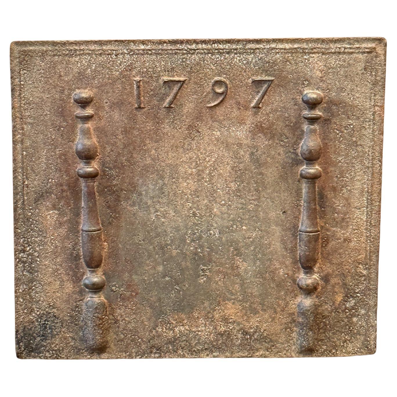 Plaque de cheminée d'époque Louis XV, 18ème siècle