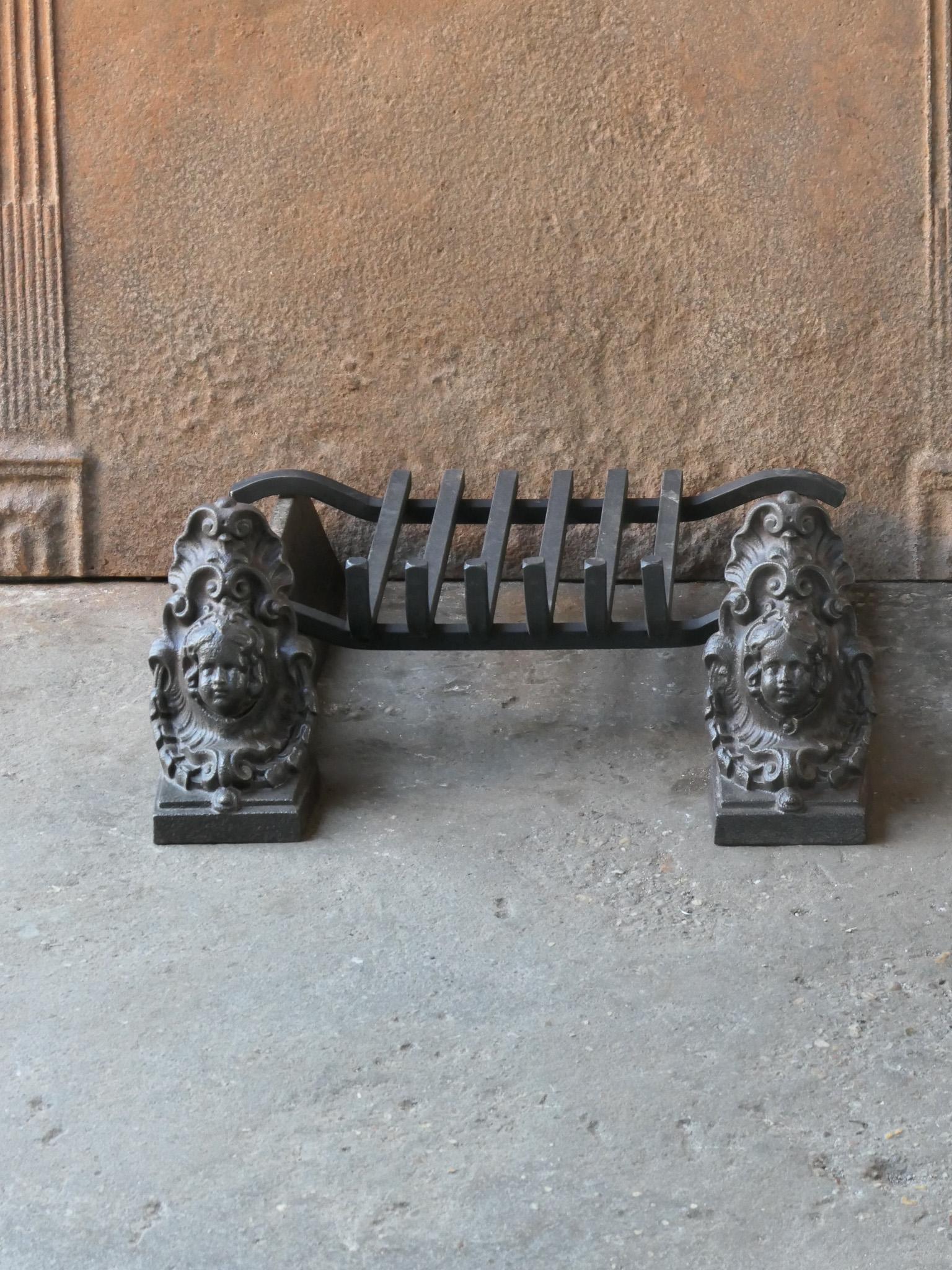 18th century French Louis XV period fire grate made cast iron and wrought iron. The condition is good.





  