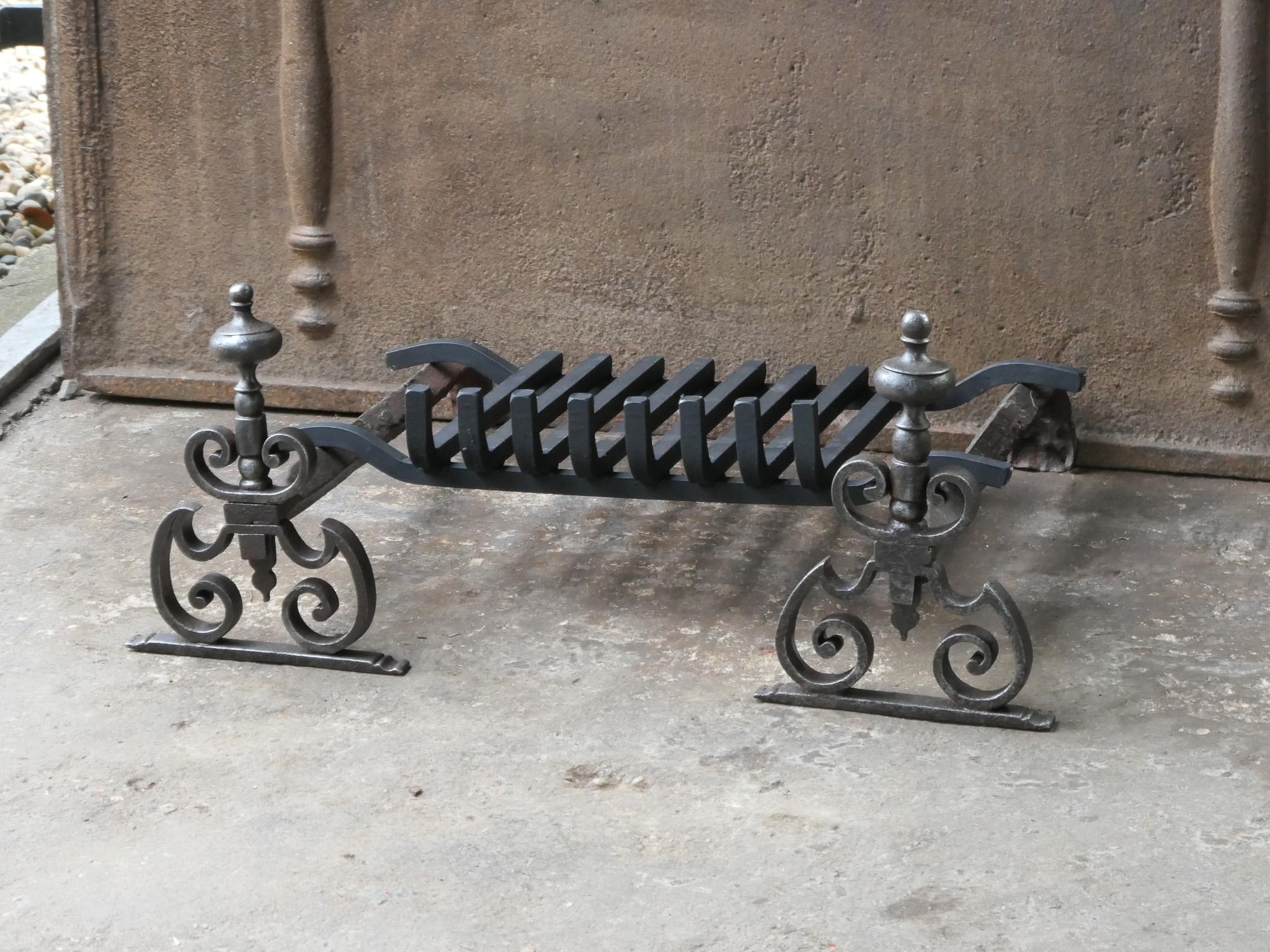 18th Century and Earlier French Louis XV Period Fireplace Grate or Fire Basket, 18th Century For Sale