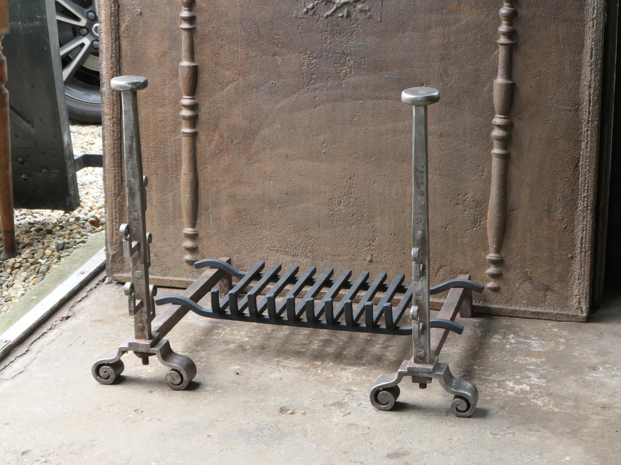 18th Century and Earlier French Louis XV Period Fireplace Grate or Fire Basket, 18th Century For Sale