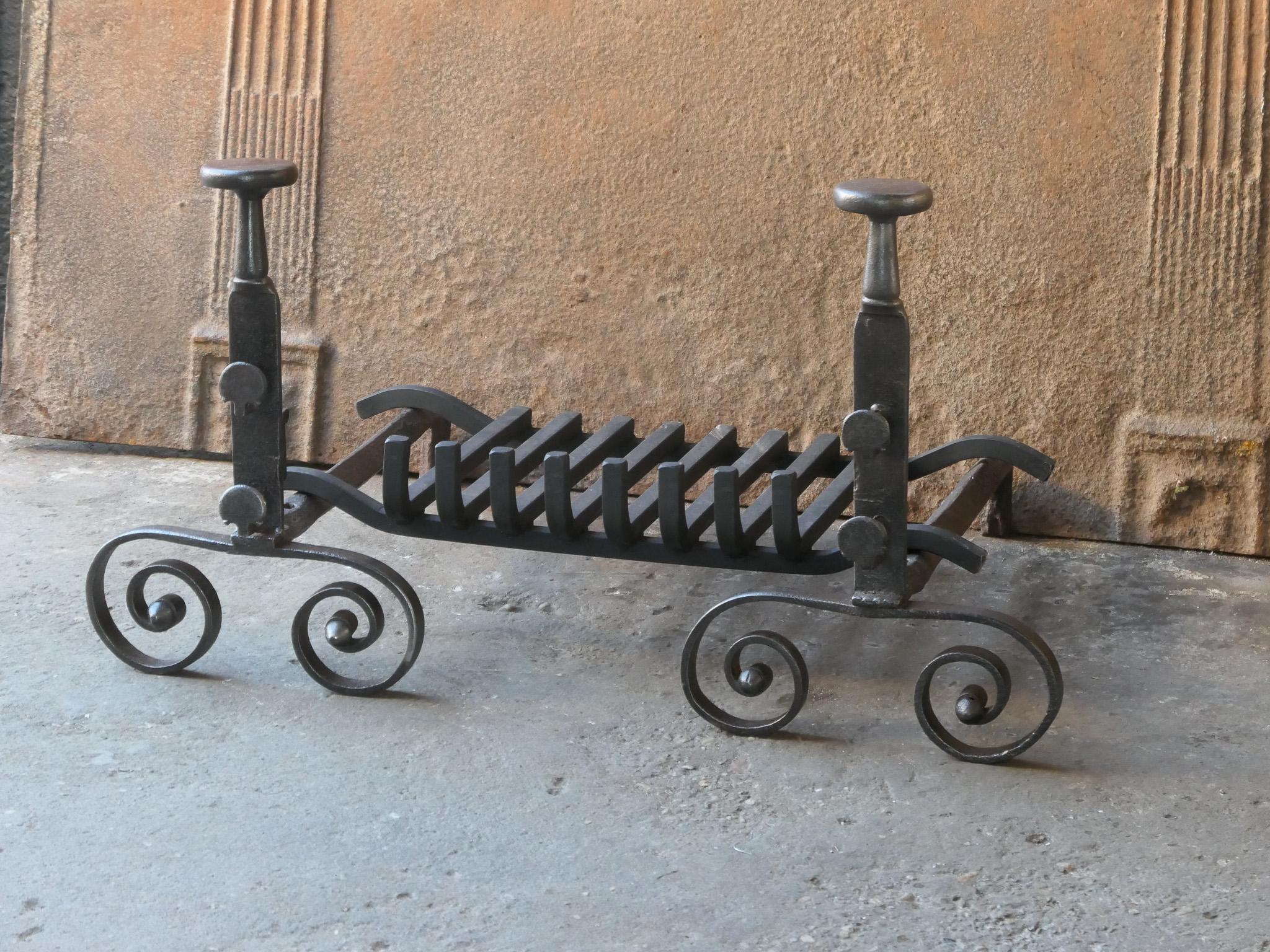 Bronze French Louis XV Period Fireplace Grate or Fire Basket, 18th Century For Sale