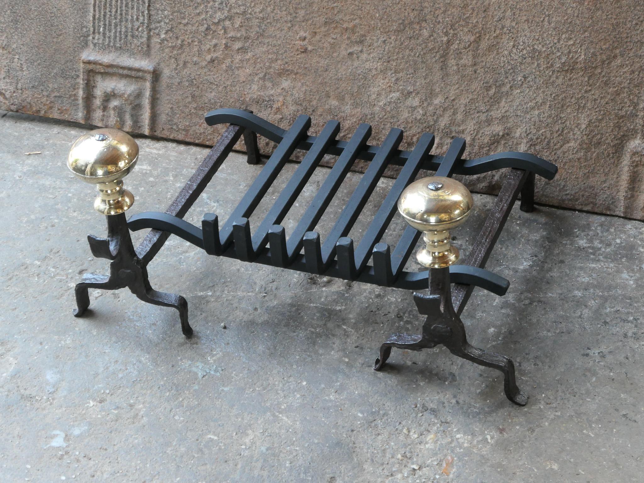 Bronze French Louis XV Period Fireplace Grate or Fire Basket, 18th Century For Sale