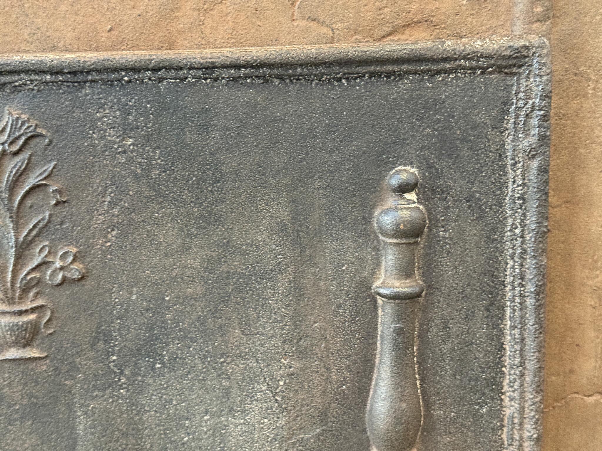 French Louis XV Period 'Flower Basket' Fireback / Backsplash, 18th Century For Sale 1
