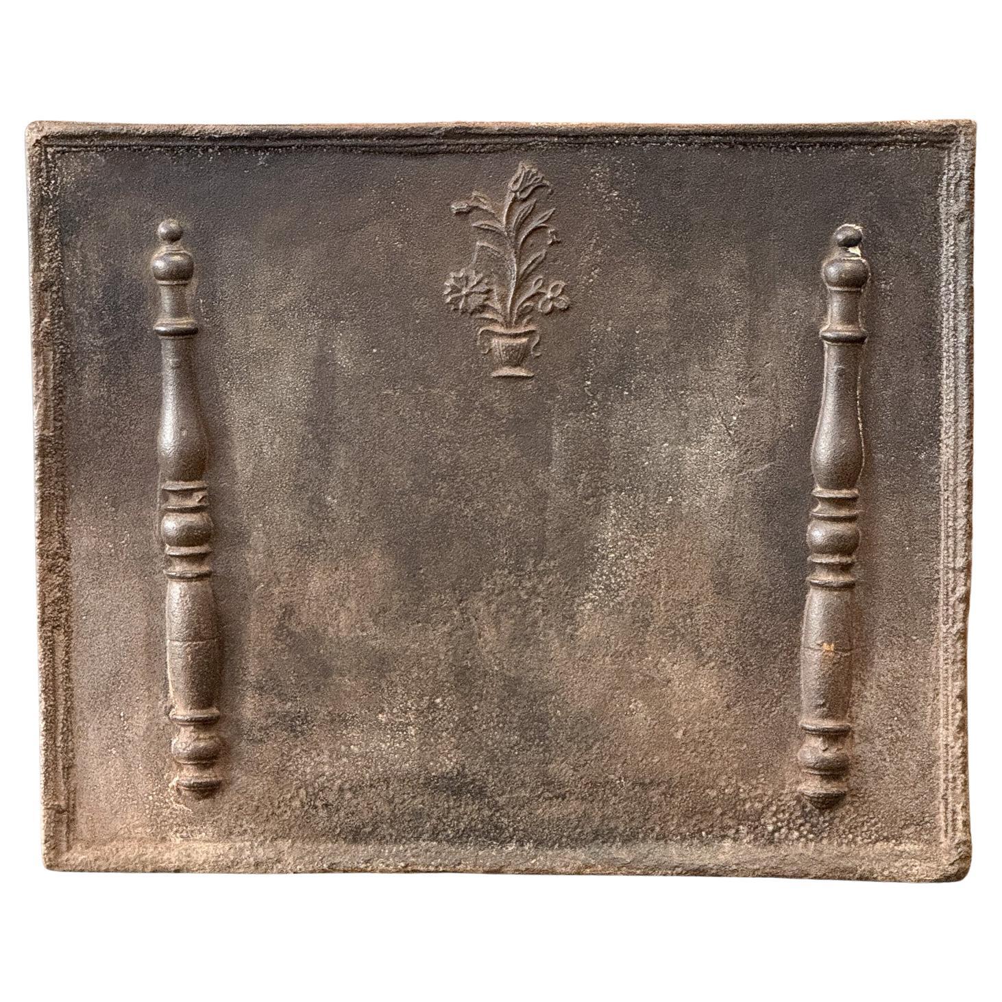French Louis XV Period 'Flower Basket' Fireback / Backsplash, 18th Century For Sale