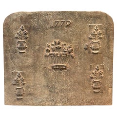 French Louis XV Period 'Flower Baskets' Fireback / Backsplash, 18th C.