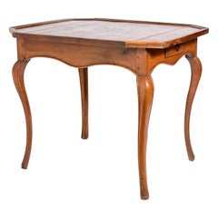 18Th. C . Rare Louis XV Game Table With Original Leather