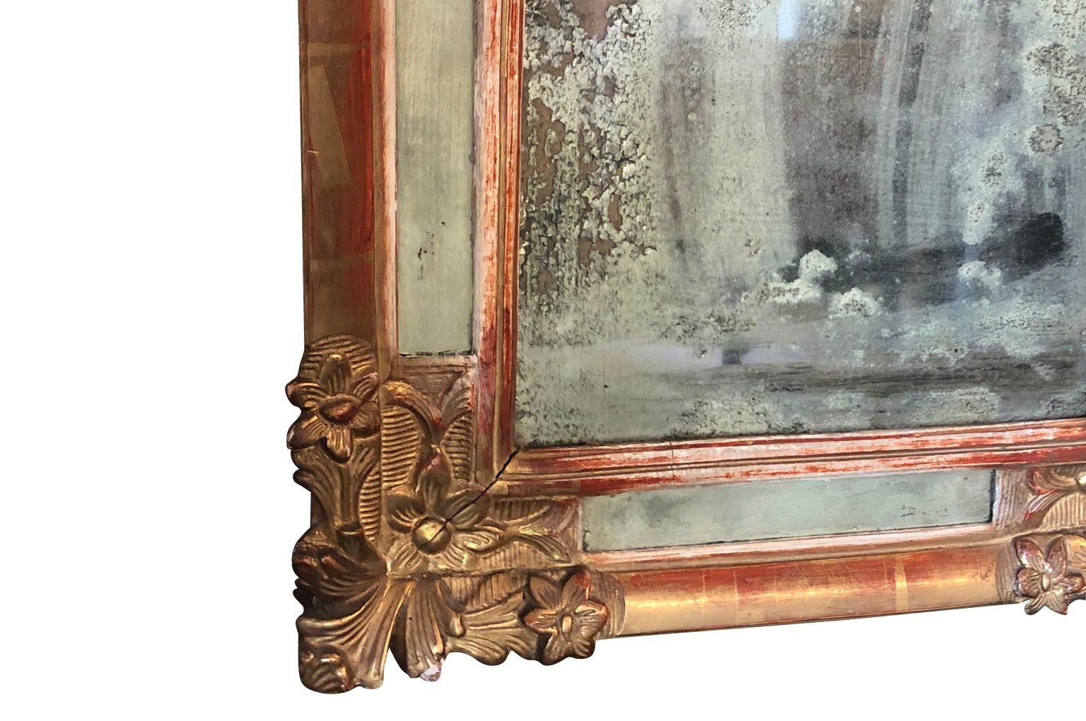 18th Century French Louis XV Period Giltwood Mirror For Sale