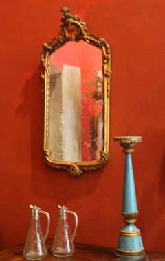 Italian Louis XV Period Hand-Carved Giltwood Mirror