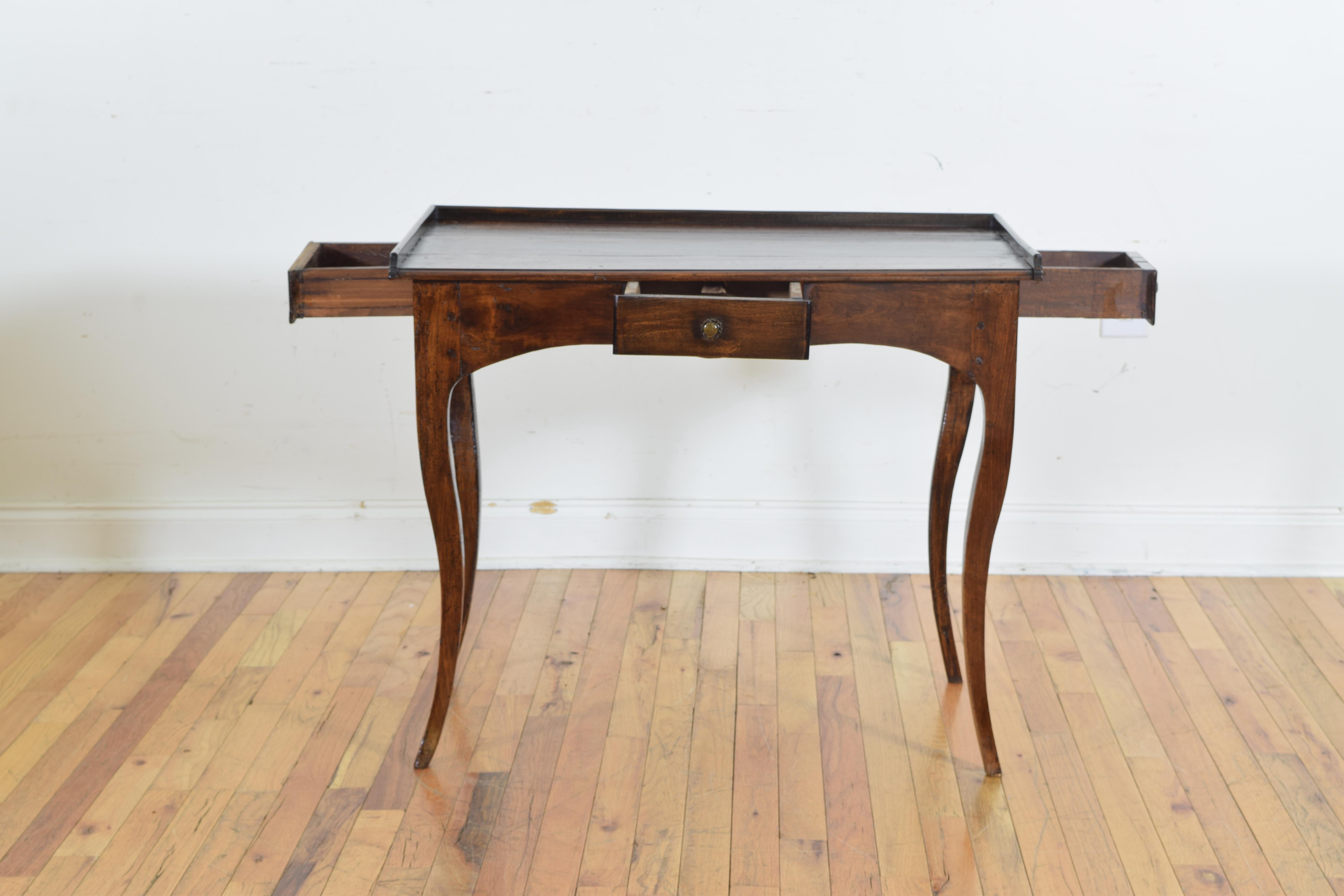 Mid-18th Century French Louis XV Period Oak Three-Drawer Writing Table, 18th Century