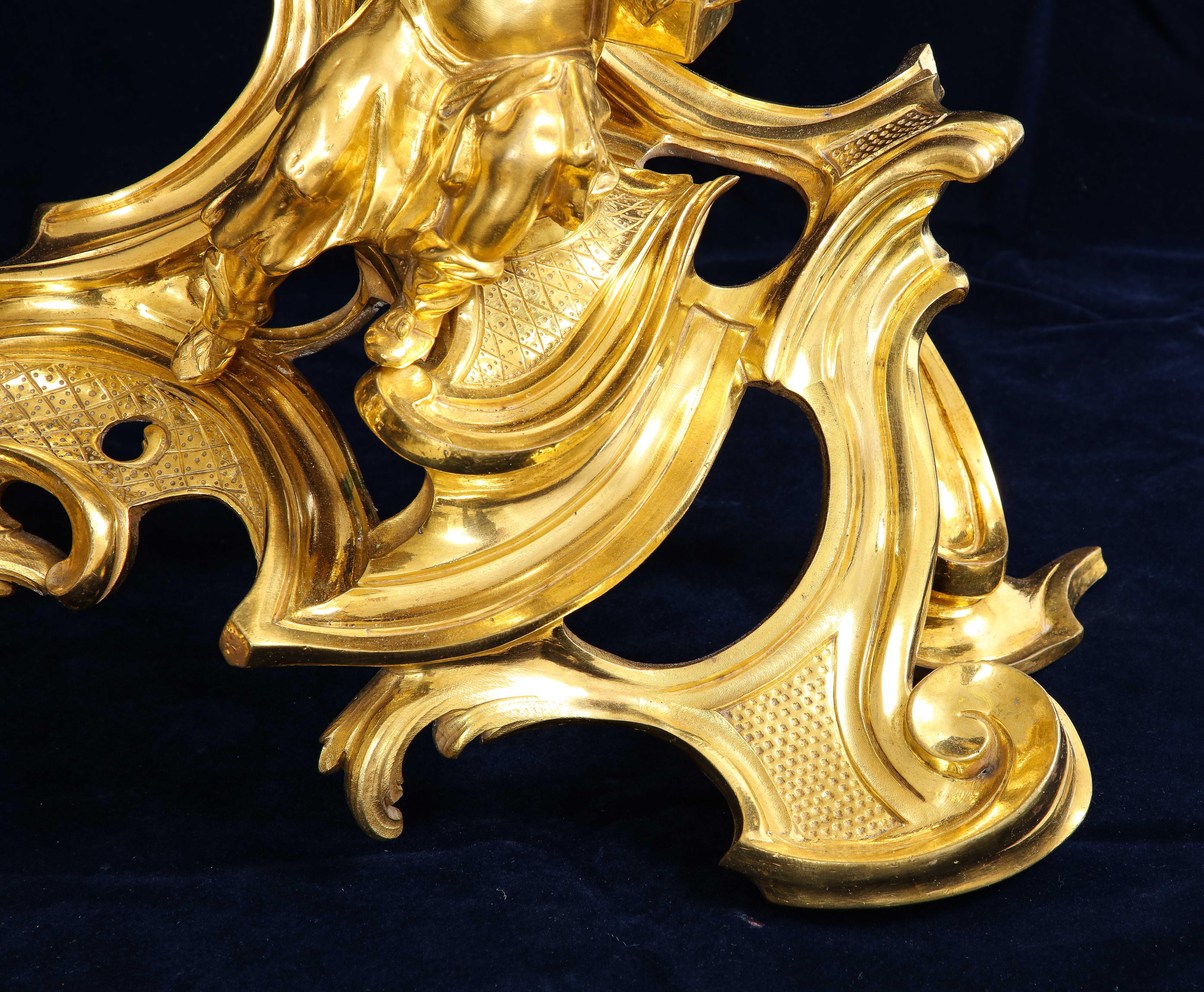 Chenet francese del periodo Luigi XV con bambini in ormolu, Attb. Caffieri, 1700 in vendita 3