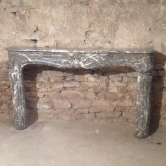 French Louis XV Period "Saint-Anne" Marble Fireplace, circa 1730s, Paris, France