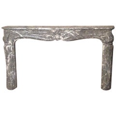 Antique French Louis XV Period "Saint-Anne" Marble Fireplace, circa 1730s, Paris, France